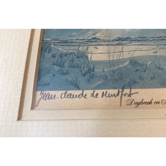 Jean Claude de Montfort Vintage Signed Framed Print Daybreak on Morris Island SC - Picture 3 of 8